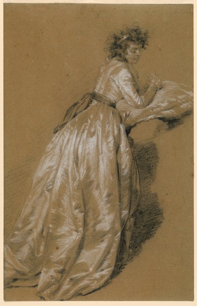 Álló nő fehér ruhában alkotó: Marie Françoise Constance Mayer