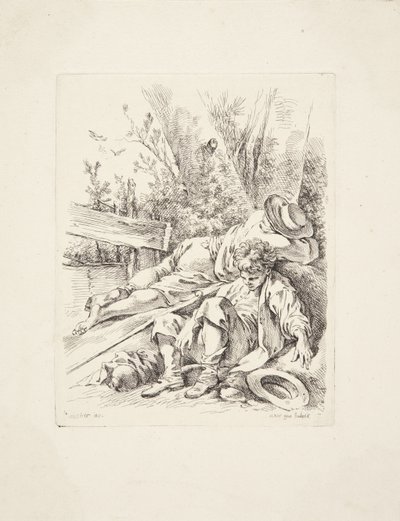 Két fiú alszik egy fán alkotó: Marie Jeanne Boucher