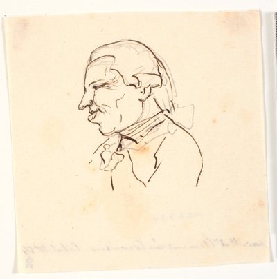 Férfi portré. Profil a bal oldalon. Karikatúra alkotó: Marie Jeanne Clemens