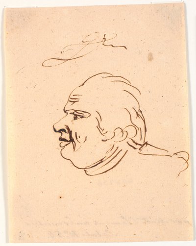 Férfi portré. Profil a bal oldalon. Karikatúra alkotó: Marie Jeanne Clemens