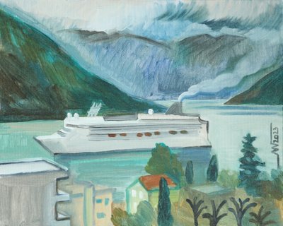 Hegyi-fjord-hajózás alkotó: Marina Gorkaeva