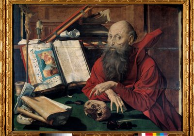 Szent Jeromos ábrázolása a dolgozószobájában (Festészet alkotó: Marinus van Reymerswaele