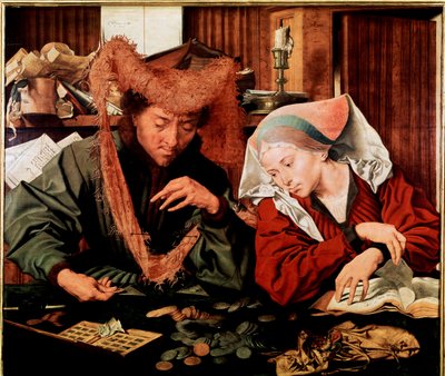A kölcsönadó és a felesége. (olaj a panelen alkotó: Marinus van Reymerswaele