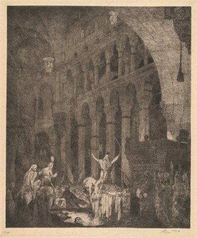 Mohammed II az Aye Sophiában alkotó: Marius Alexander Jacques Bauer