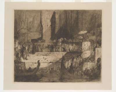 Temetés a Gangesznél alkotó: Marius Bauer (signed by artist)