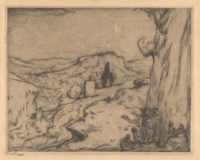Kilátás egy keleti városra egy völgyben alkotó: Marius Bauer (signed by artist)