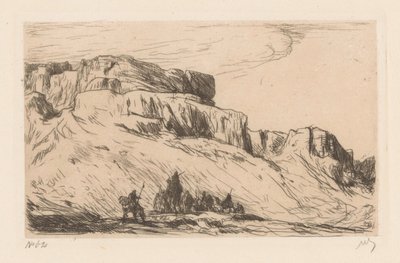 Karaván tevékkel a sivatagi tájon alkotó: Marius Bauer (signed by artist)