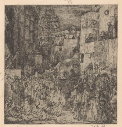 A sokaság komoly örömmel töltötte meg az utcákat alkotó: Marius Bauer (signed by artist)