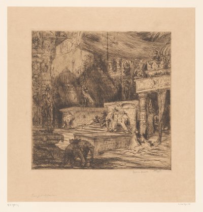 Elefántok és figurák a templomban Temple Elephants (cím a tárgyon) alkotó: Marius Bauer