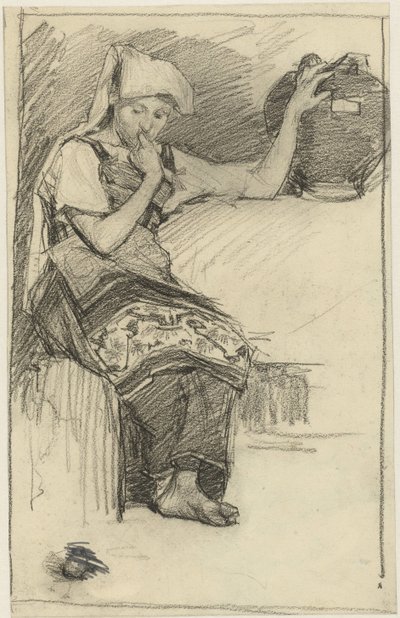 Ülő lány korsóval alkotó: Marius Bauer