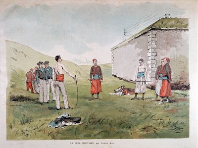 Katonai párbaj – Marius Roy akvarellje, Musee Carnavalet alkotó: Marius Roy
