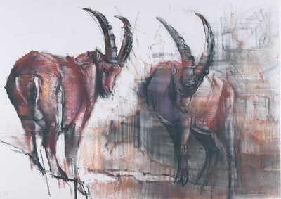 Ne nézz le (faszén és konte papíron) alkotó: Mark Adlington