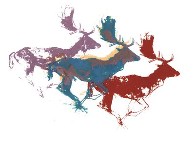 Fallow Bucks (három), 2015, (szitanyomás) alkotó: Mark Adlington