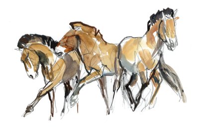 Mistral Three (Przewalski), 2013 (sennelier tus, akvarell és gouache) alkotó: Mark Adlington