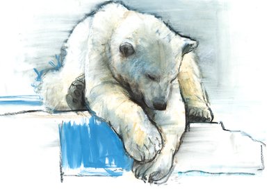 Over the Edge, 2016 (konté és pasztell papíron) alkotó: Mark Adlington