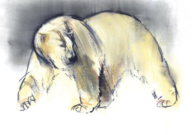 Yellow Ghost, 2016, (konté és pasztell papíron) alkotó: Mark Adlington