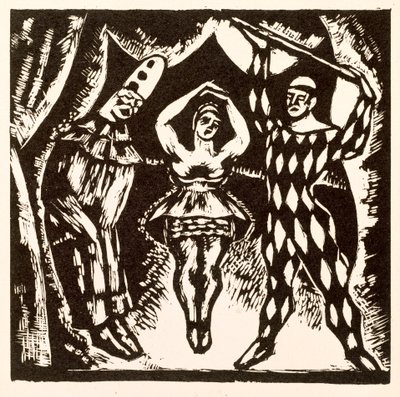 Harlekinád, Roger Fry fametszete alkotó: Mark Gertler