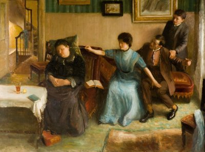 A művész családjának portréja, játékos jelenet, 1910-1911. alkotó: Mark Gertler