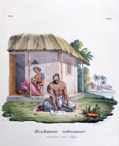 Brahmin csillagász, A fogyatkozás kiszámítása, 1828 alkotó: Marlet et Cie