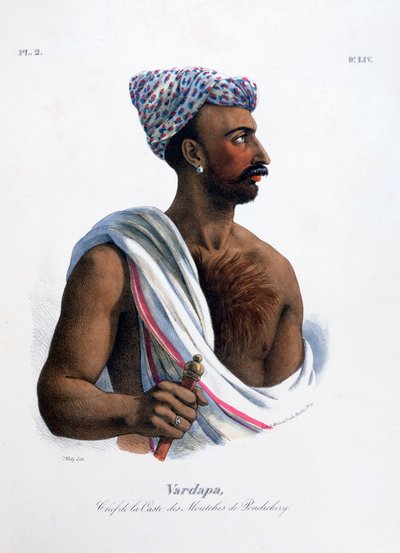 „A kaszt főnöke Pondicherry Puducherryben”, India, 1828 alkotó: Marlet et Cie