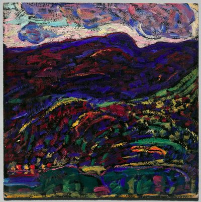 Kezar-tó, Őszi este, 1910 körül (olaj, karton) alkotó: Marsden Hartley