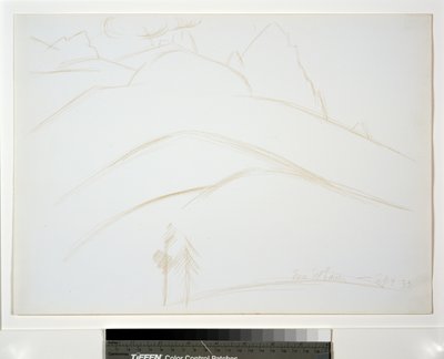 Hegyi táj két fenyővel alkotó: Marsden Hartley