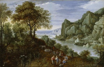 Folyói táj bányászattal, 1620-29 alkotó: Marten Ryckaert