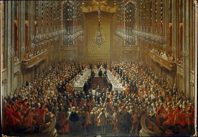 Bankett II. József császár és Pármai Izabella esküvője alkalmából 1760.10.06. Mozarttal a zenekarban alkotó: Martin (and studio) Mytens or Meytens