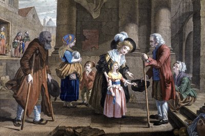 Emberiesség lecke. Egy fiatal lány nevelése, 1790 körül (metszet) alkotó: Martin Drölling