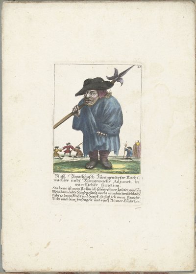 A dwerg Blassl Broatgosch, 1710 körül Blassl Broatgosch Jurassic Night Watchman és Rumorwachs Adjunct, valós funkcióban (cím az objektumon) Il Callotto resurcitato vagy újonnan berendezett kis szekrény (sorozat címe) alkotó: Martin Engelbrecht (attributed to)