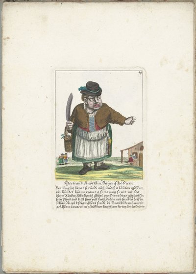 Gertraud Knörtzlin dwerg, 1710 körül Gertraud Knörtzlin, Baijerische Diern (cím a tárgyon) Il Callotto resurcitato vagy újonnan berendezett kis szekrény (sorozat címe) alkotó: Martin Engelbrecht (attributed to)