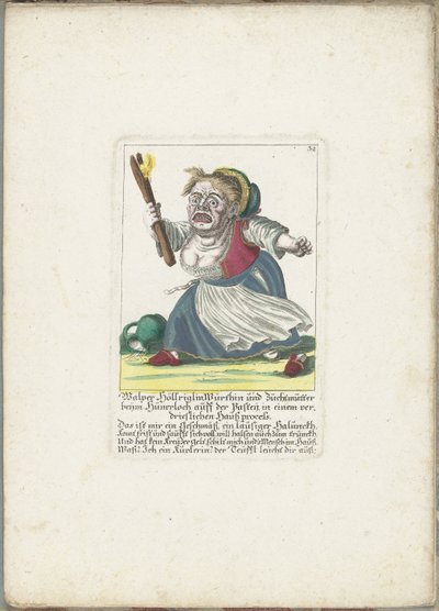 De dwerg Malper Höllriglin, mint waardin, 1710 körül Malper Höllriglin Würthin és tenyészanya a Hünerloch auff der Pasteijnál, egy bosszantó hazai perben (cím a tárgyon) Il Callotto resurcitato vagy újonnan berendezett kis szekrény (sorozat címe alkotó: Martin Engelbrecht (attributed to)