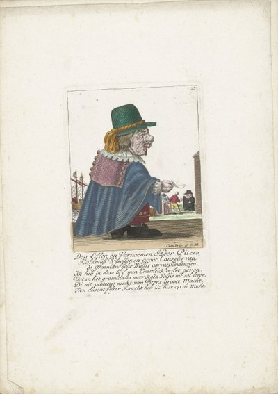 A törpe Piters Kahlmüß Wisseller bálnavadászként, 1710 körül Den Edlen és Vornaemen Heer Piters Kahlmüß Wisseller és Groot Canzeler, a Greenlandische Walfis tudósítója (cím a tárgyon) Il Callotto resurcitato oder Neu eigerichts Zwerchen C alkotó: Martin Engelbrecht (attributed to)