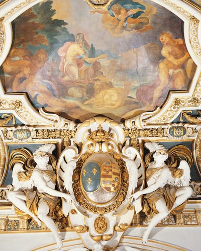 Noé és családja belép a bárkába a kápolnában, Chateau de Fontainebleau-ban, Franciaországban alkotó: Martin Fréminet
