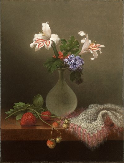 Egy váza kukorica liliomból és heliotrópból alkotó: Martin Johnson Heade