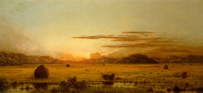 Napkelte, Hoboken Meadows, 1875-1885 körül alkotó: Martin Johnson Heade
