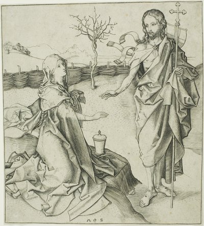 Krisztus megjelenik a Magdolnának – Noli Me Tangere alkotó: Martin Schongauer
