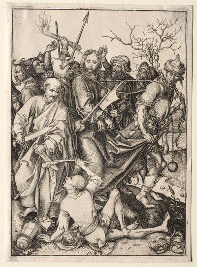 Krisztust fogságba vitték. alkotó: Martin Schongauer