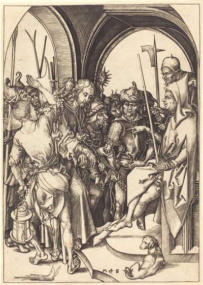 Krisztus Anna előtt alkotó: Martin Schongauer