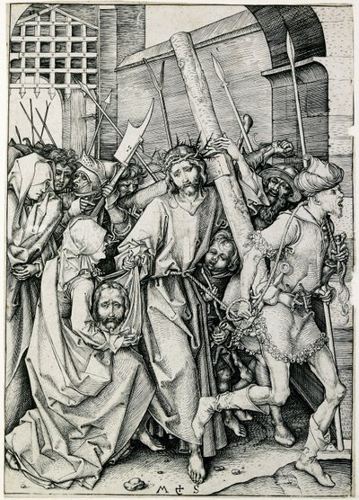 A keresztet hordozó Krisztus, 15. század vége alkotó: Martin Schongauer