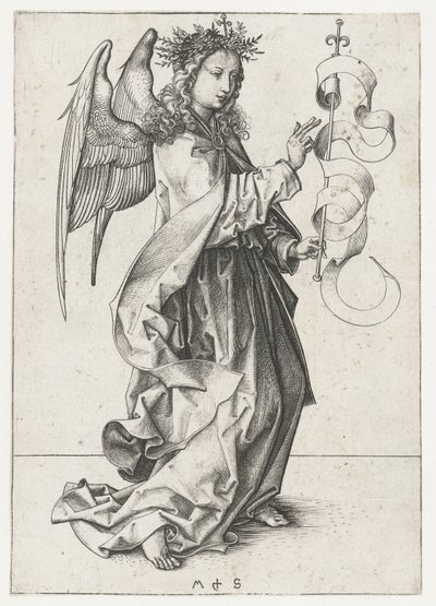 Gábriel angyal Angyali üdvözlet (sorozat címe) alkotó: Martin Schongauer