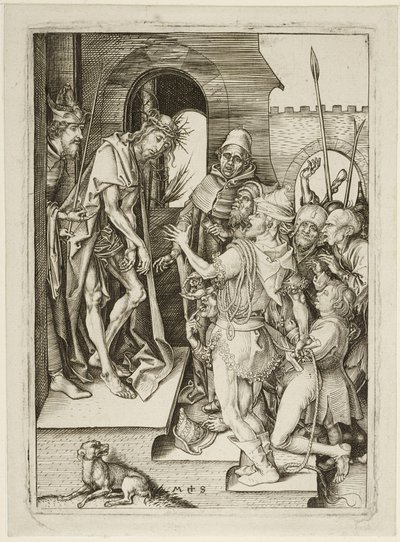 Krisztus szenvedéstörténete - Krisztus bemutatása (Ecce Homo) alkotó: Martin Schongauer
