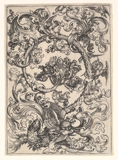 Dísz bagollyal, akit a madarak csúfoltak, kb. 1435-1491. alkotó: Martin Schongauer