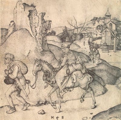 Piacra menő parasztcsalád, 1473 és 1475 között. alkotó: Martin Schongauer