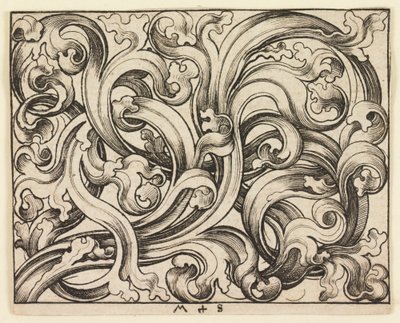 Vízszintes kitöltés világos háttéren (vízszintes dísz) alkotó: Martin Schongauer