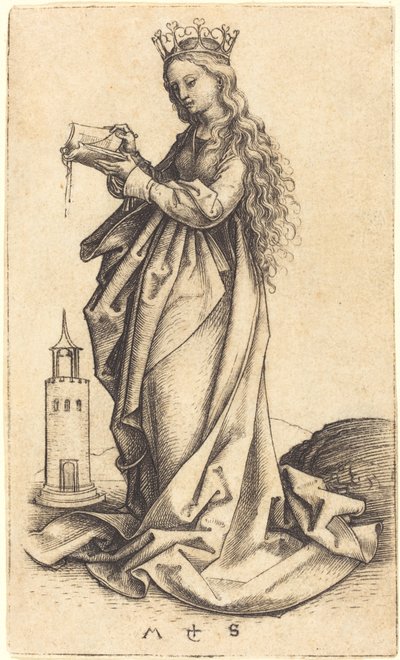 Szent Borbála alkotó: Martin Schongauer