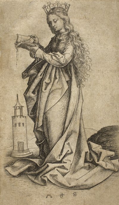 Szent Borbála alkotó: Martin Schongauer