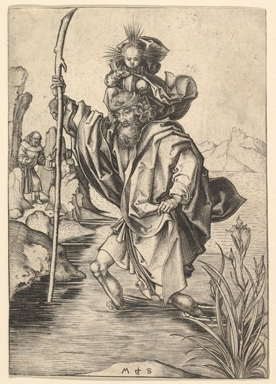Szent Kristóf, kb. 1435-1491. alkotó: Martin Schongauer