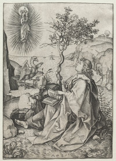 Szent János evangélista Patmosz szigetén alkotó: Martin Schongauer
