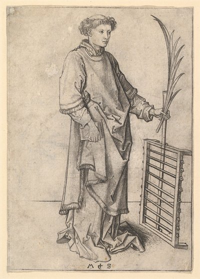 Szent Lőrinc, kb. 1435-1491. alkotó: Martin Schongauer